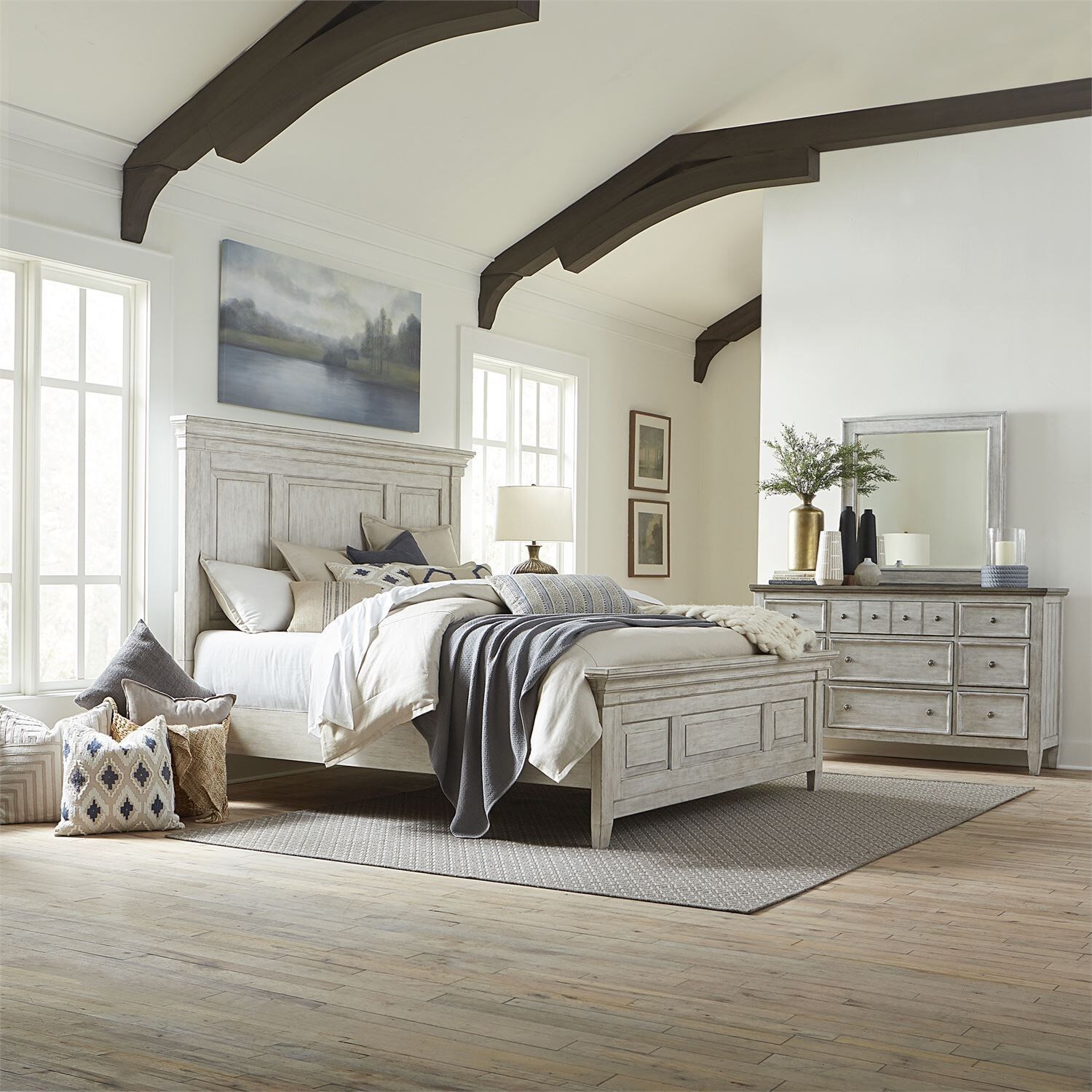 Liberty Furniture Heartland 824 BR KPB Transitional King Panel Bed With 